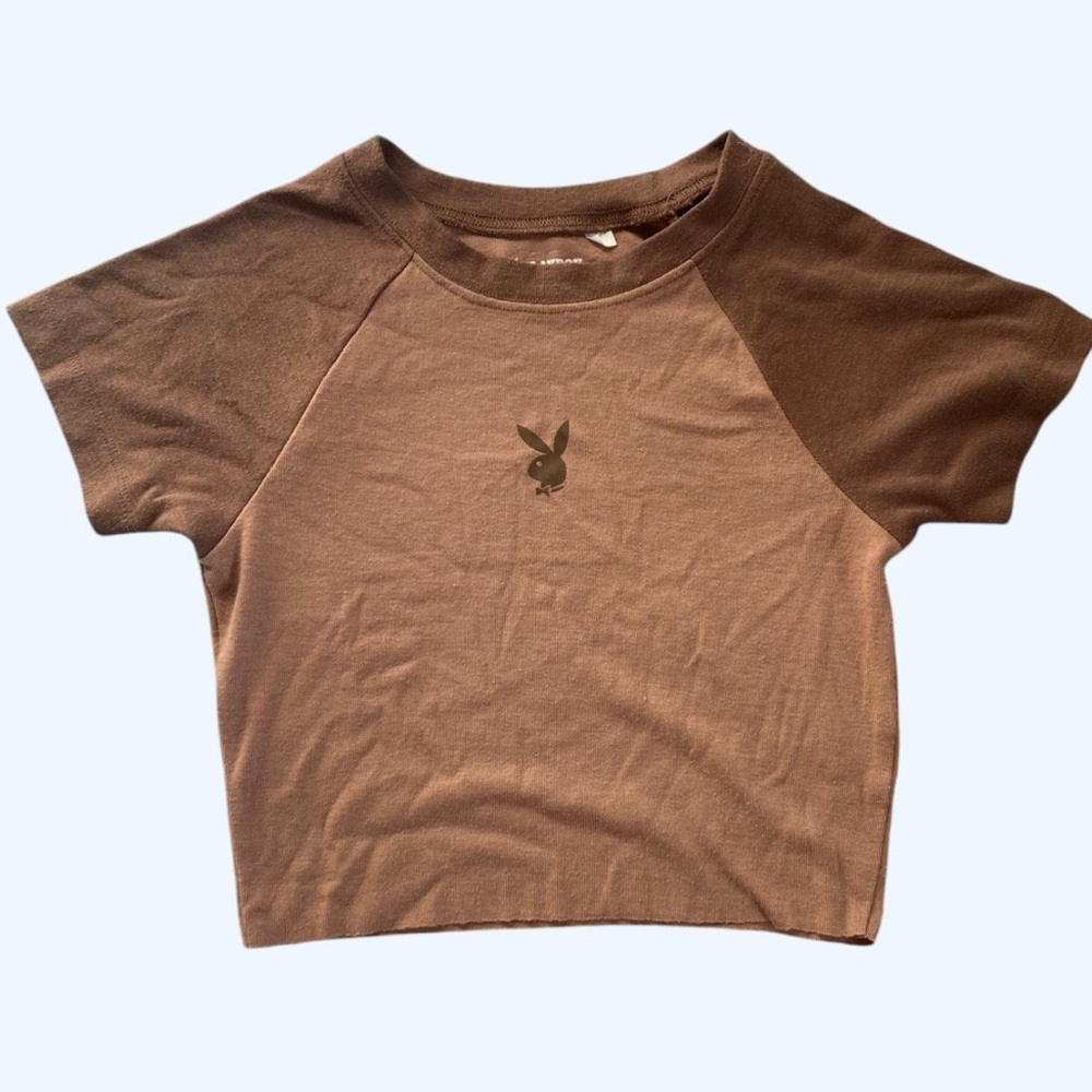 XS play boy bunny cropped tee.